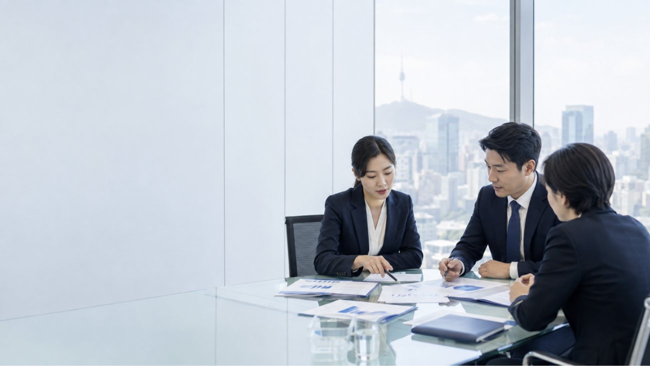 중소기업 성장전략과 재무계획을 논의하는 전문 컨설팅 현장